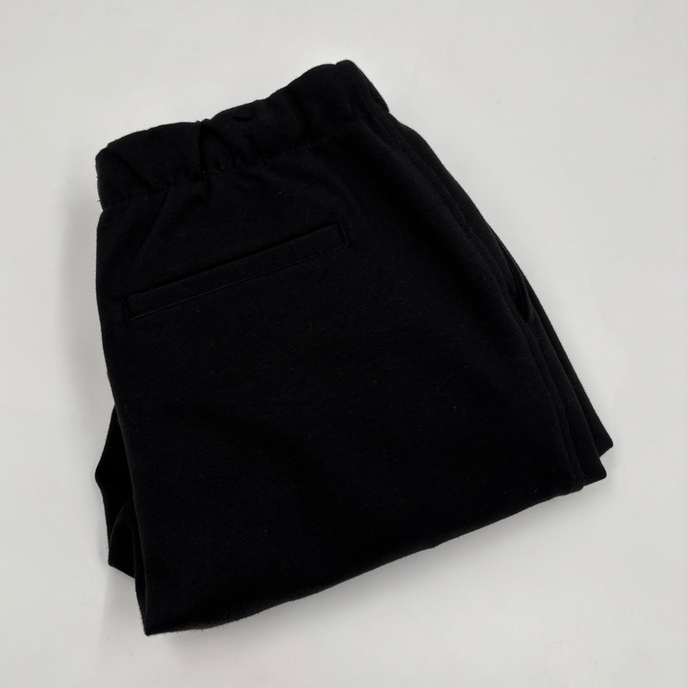 Everlane Women's S Cotton Black Elastic High-Waisted Straight Leg Pants
